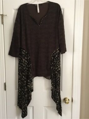 MORGAN FACTORY chocolate Tunic top L XL